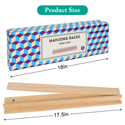 Upgraded Mahjong Racks with Pushers, Set of 4 Trays for American Mahjong Game...